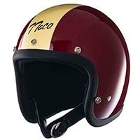 tt05j tt&co DOT認証ジェットヘル黒希少赤革リム スーパーマグナム TT&CO. スーパーマグナム マグナムレーサー レッド スモールジェット