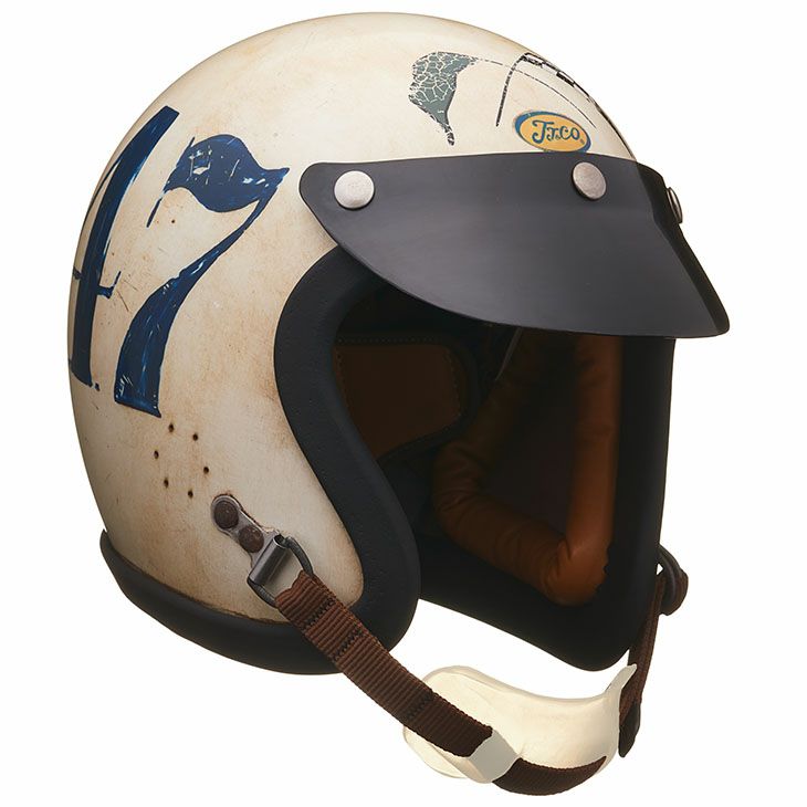 ミリタリーヘルメット ヴィンテージ コレクション品 TT&CO. レジスタル ジェットヘルメット ホワイト エイジング加工