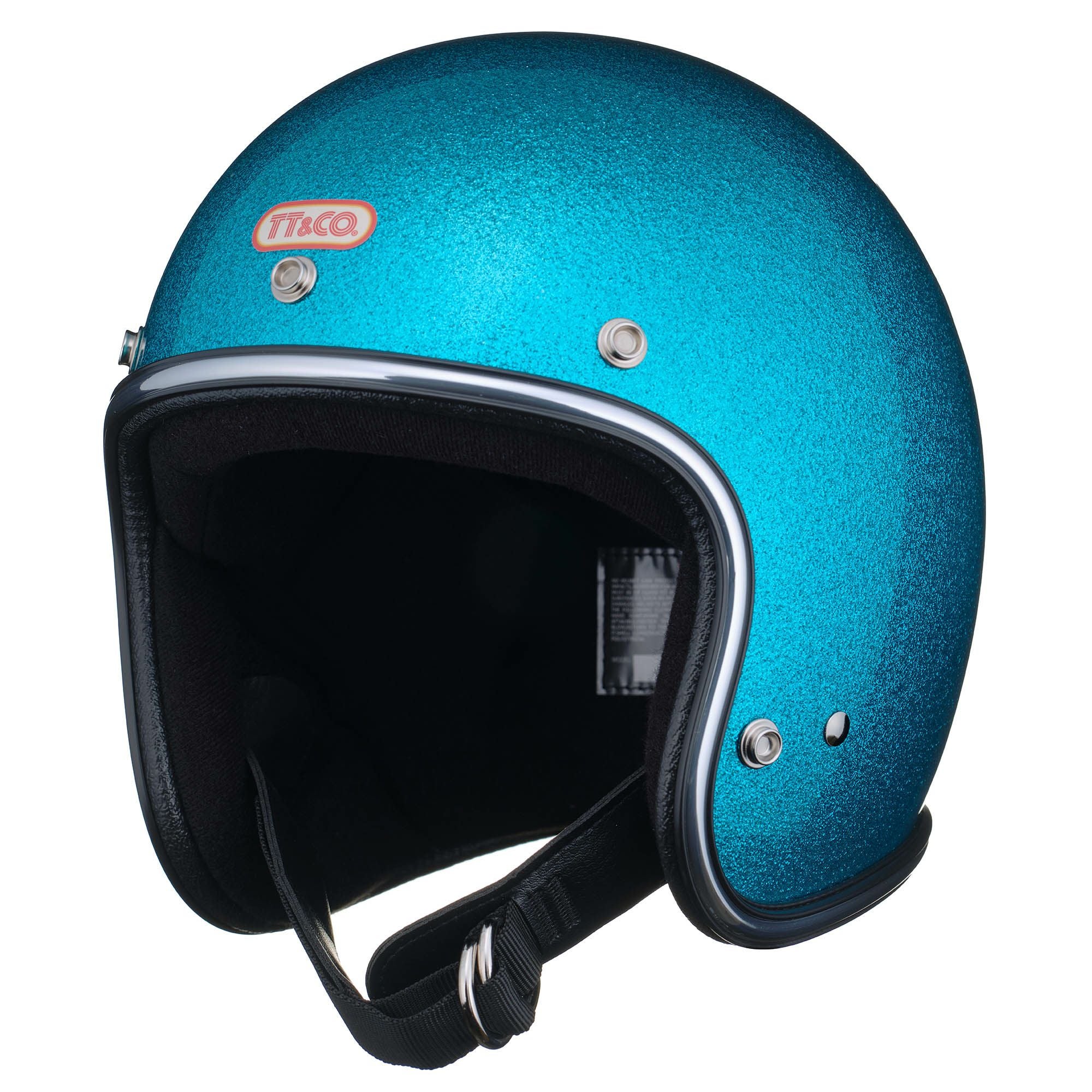 TT&COスーパーマグナム ギンギラセブンティーズ　クローム トリム　スモールジェットヘルメット SG/DOT規格品【新品【未開封 TT&CO. スーパーマグナム ギンギラセブンティーズ クローム トリム