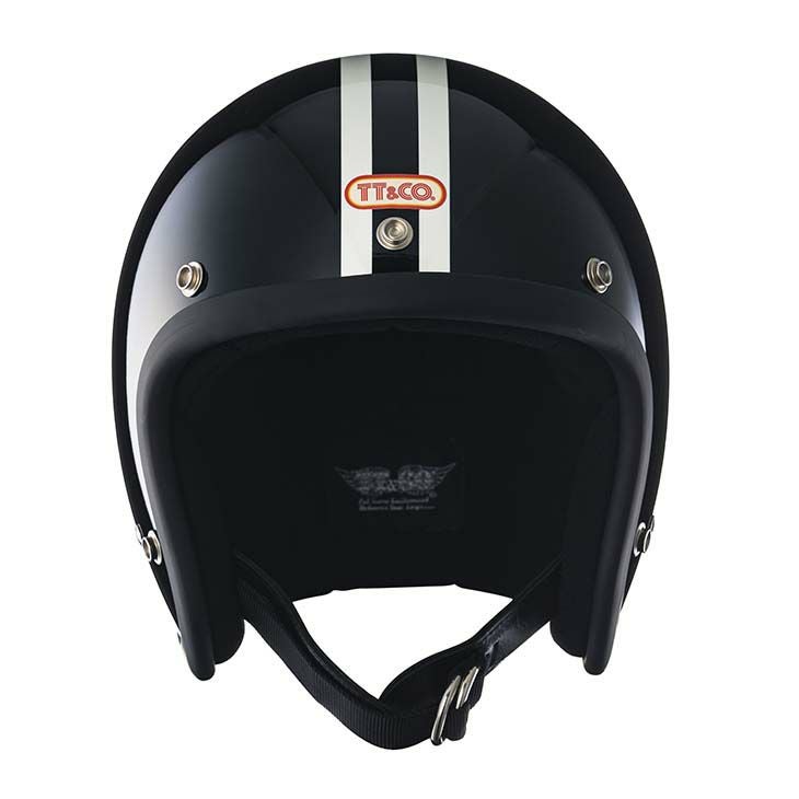 TT&CO. スーパーマグナム 2ラインズ ブラック スモールジェットヘルメット