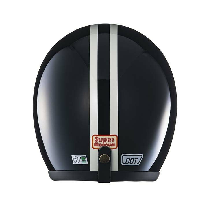 TT&CO. スーパーマグナム 2ラインズ ブラック スモールジェットヘルメット