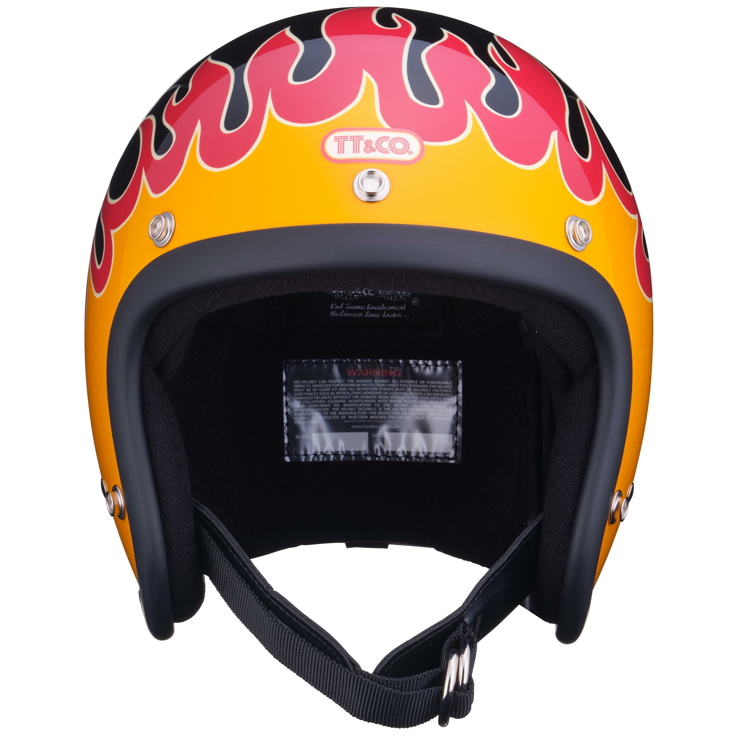 TT&CO. ジェットヘルメット 炎デザイン TT&CO. スーパーマグナム VD-ファイヤー ブラック スモールジェット
