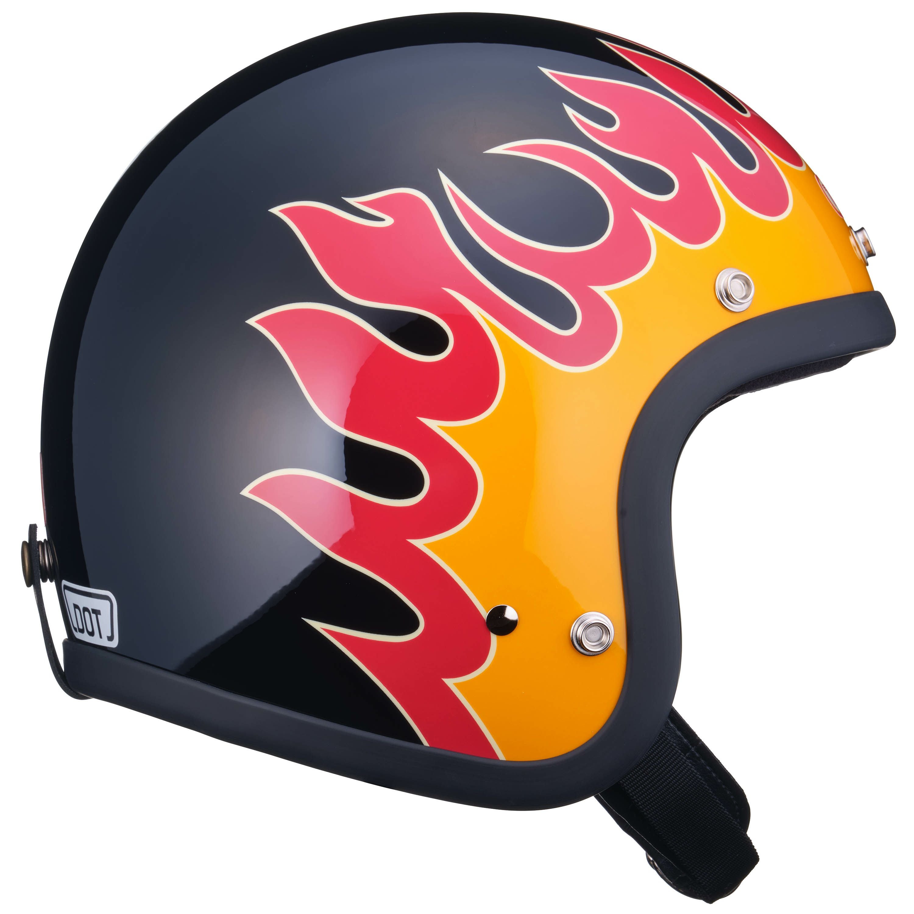 DOT認証 tt&co ジェットヘルメット ファイヤーパターン　アメリカン TT&CO. スーパーマグナム VD-ファイヤー ブラック スモールジェット