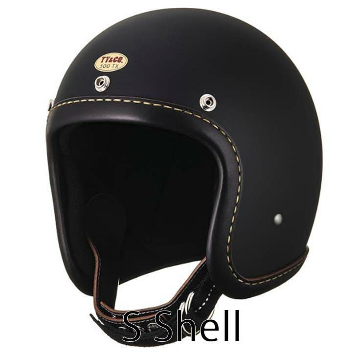 TT&CO. ジェットヘルメット 500-TX S/Mサイズ ブラック MOTO TT&CO. 500-TX レザーリムショット ブラックレザー マットブラック