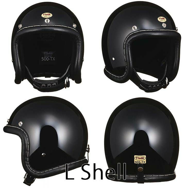 ブラック ジェットヘルメット 500tx 500-tx ヘルメット バイザー付き TT&CO. 500-TX ヴィンテージレザートリム ブラックレザー ブラック