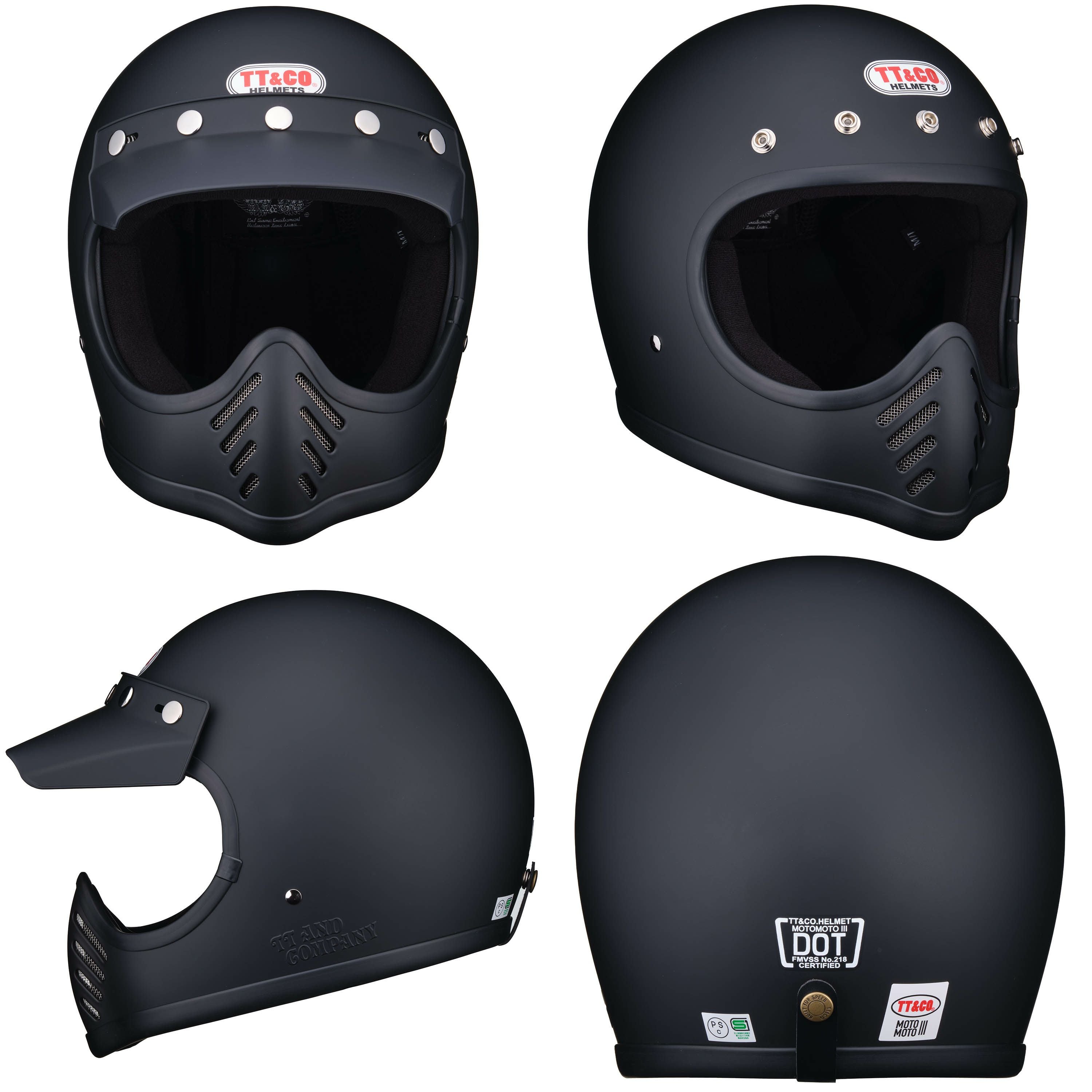 TT&CO. モトモト3 SG/DOT マットブラック 専用ゴーグルセット TT&CO. モトモト3 SG/DOT マットブラック 専用ゴーグルセット