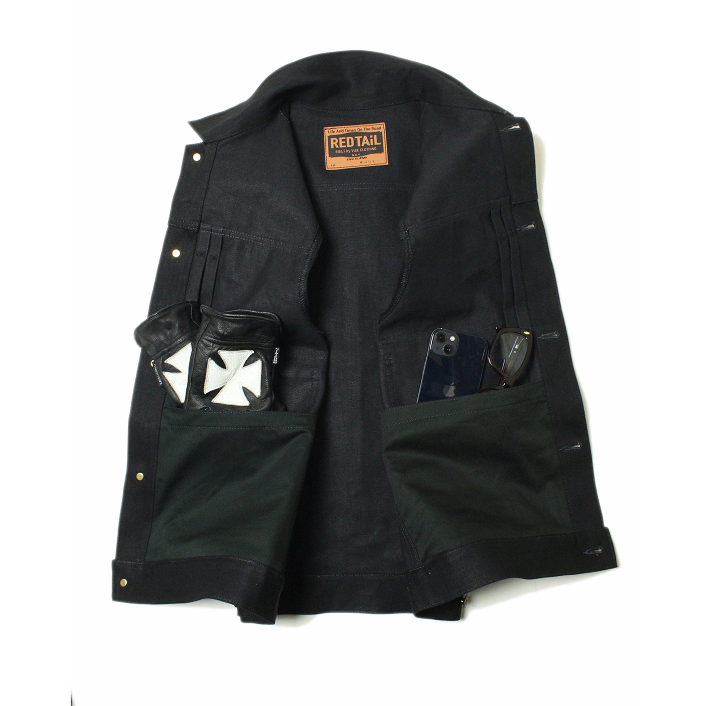 ダークデニム ボタン付きベスト 26_Cross Denim Vest 6th