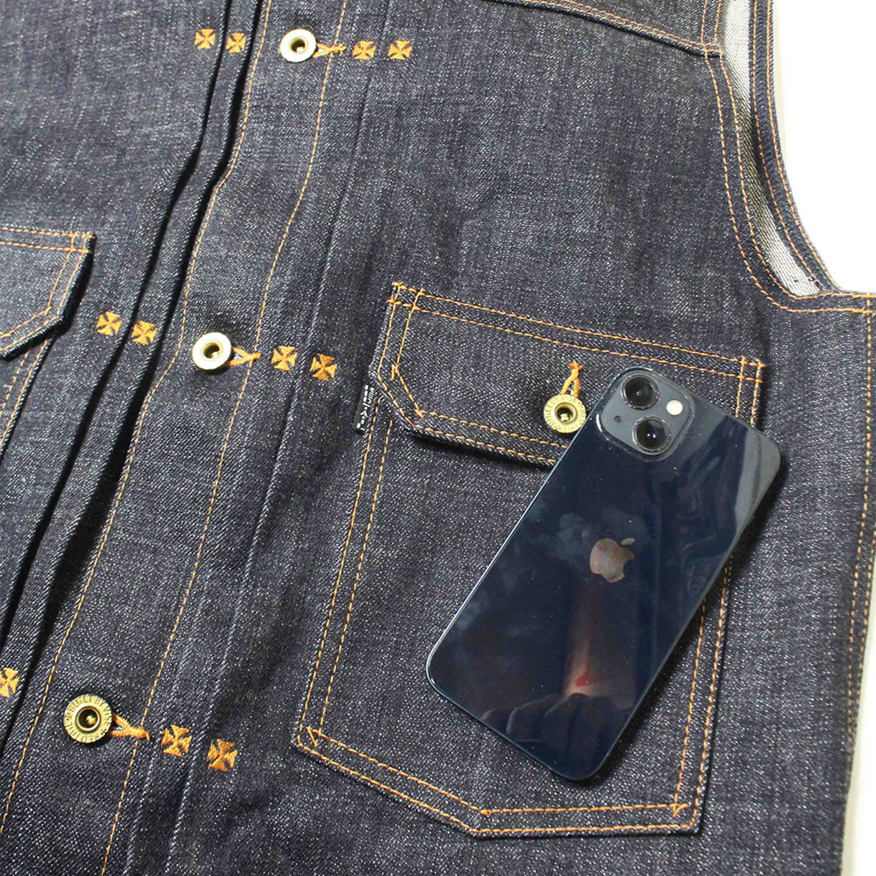 26_Cross Denim Vest 6th-NC 〔Blue〕